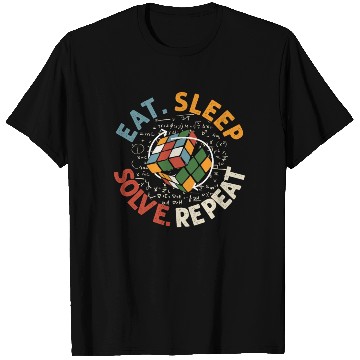 Discover Eat Sleep Solve Repeat Math Speed Cubing Genie T Shirts