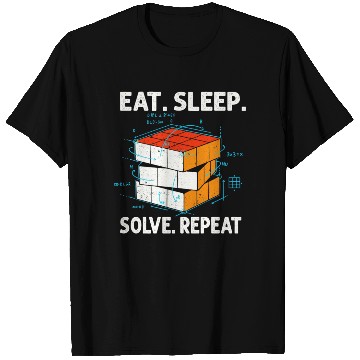 Discover Eat Sleep Solve Repeat Math Speed Cubing Genie T Shirts