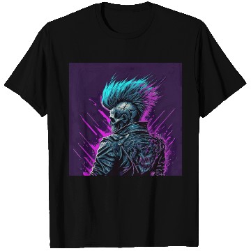 Discover Synthwave Zombie Skull T Shirts