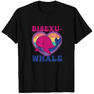 Discover Bisexu-Whale Kawaii Whale Bisexual Pride Flag T Shirts