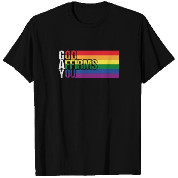 Discover Gay God Affirms You Pride Month Rainbow LGBT Flag T Shirts