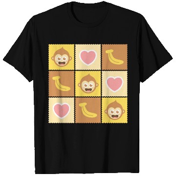 Discover Cute Monkey and Banana Pattern T Shirts