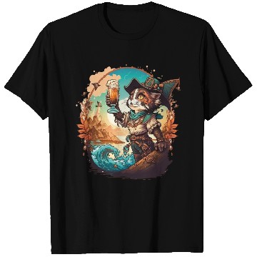 Discover Get Ready to Sail the High Seas with Pirate Cat T Shirts