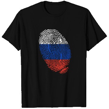Discover Russian flag fingerprints T Shirts