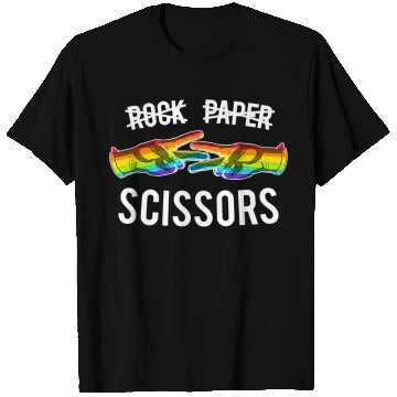 Discover Rock Paper Scissors Lesbian Pride Rainbow LGBT T Shirts
