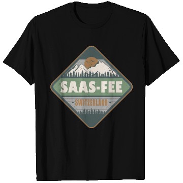 Discover Saas-Fee Switzerland Swiss Alps Vintage Hiking T Shirts