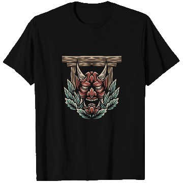 Discover Bushido kabuki samurai japan graphic devil green m T Shirts