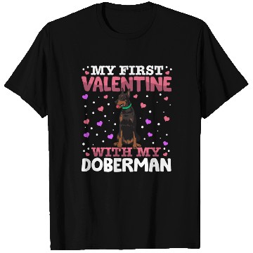 Discover My First Valentine With My Doberman Animal Heart T Shirts