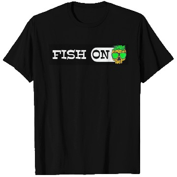 Discover Fish ON pineapple Sticker go fishing mode T Shirts