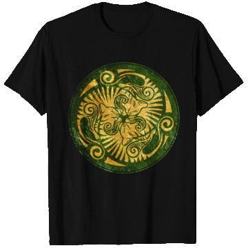 Discover Sleeping kittens, gold on green T Shirts