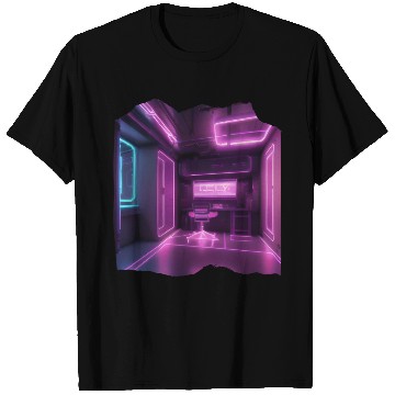 Discover Isometric Gamer Room Print - Unique Neon Art T Shirts
