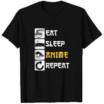 Discover Eat Sleep Anime Repeat | Manga Japan Saying Cospla T Shirts