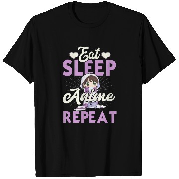 Discover Eat Sleep Anime Repeat Japanese Manga Lover Cospla T Shirts