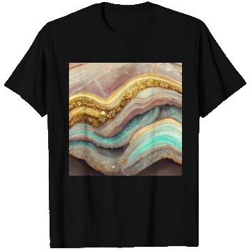 Discover Pastel Pink Teal Agate Geode Stone T Shirts