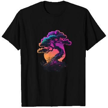 Discover Synthwave Bonsai Tree T Shirts