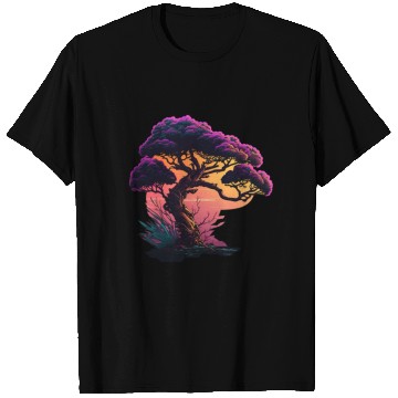 Discover Synthwave Bonsai Tree T Shirts