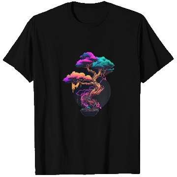 Discover Synthwave Bonsai Tree T Shirts