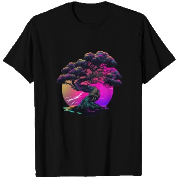 Discover Synthwave Bonsai Tree T Shirts