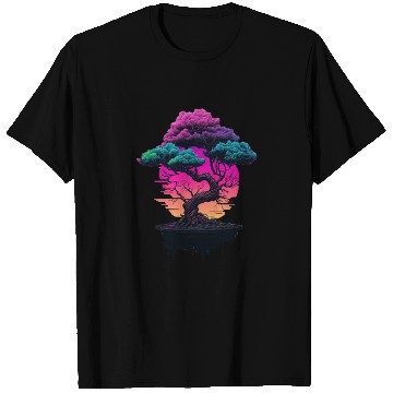 Discover Synthwave Bonsai Tree T Shirts