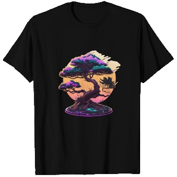 Discover Synthwave Bonsai Tree T Shirts