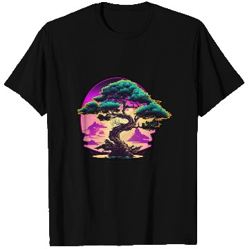 Discover Synthwave Bonsai Tree T Shirts