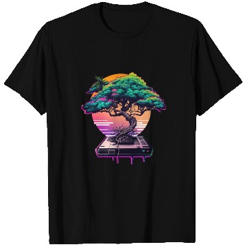 Discover Synthwave Bonsai Tree T Shirts