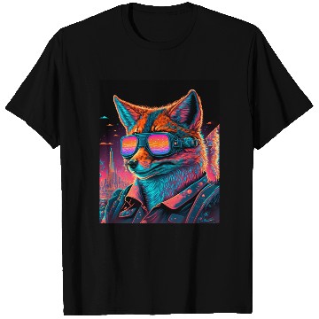 Discover Retro Futuristic Synthwave Fox T Shirts