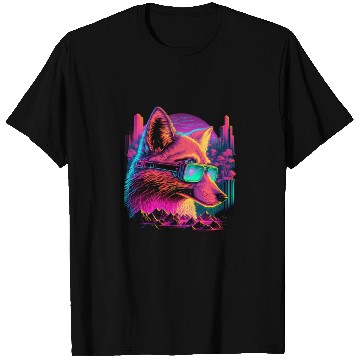 Discover Retro Futuristic Synthwave Fox T Shirts