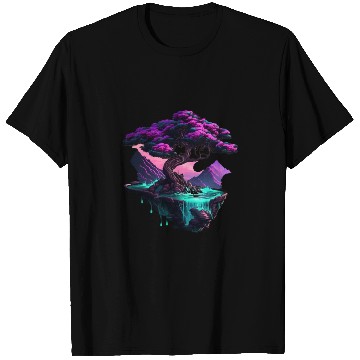 Discover Synthwave Bonsai Tree T Shirts