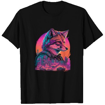 Discover Retro Futuristic Synthwave Fox T Shirts
