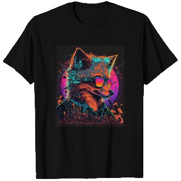 Discover Retro Futuristic Synthwave Fox T Shirts
