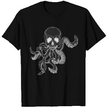 Discover Human Skull With Tentacles T Shirts
