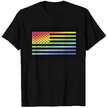 Discover Stars And Stripes / Rainbow Flag (USA / Poster) T Shirts