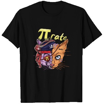 Discover Pi Pirate Cat Math Holiday Mathematics Pi Day T Shirts