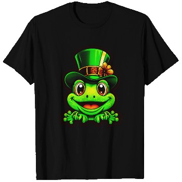 Discover Grinning Frog Wears St. Patrick Day Top Hat T Shirts