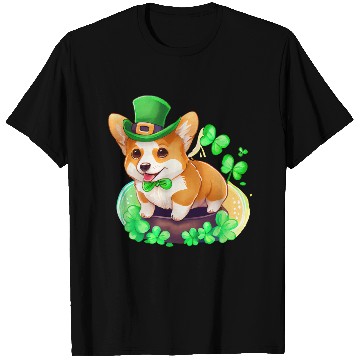 Discover St Patrick's Day Irish Cute Corgi Saint Patrick T Shirts