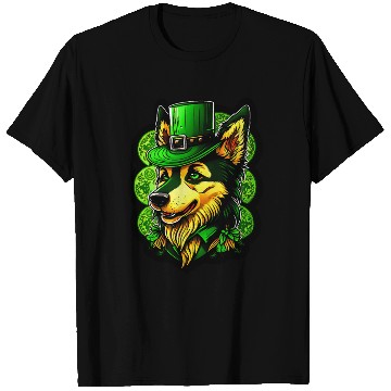 Discover Cuddly Wolf St. Patrick's Day Hat With Green Eyes T Shirts