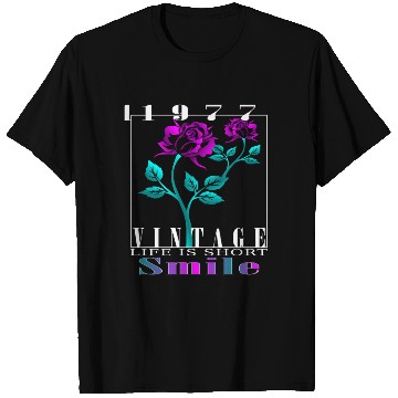 Discover 1977 Born Vintage Rose Gift T Shirts