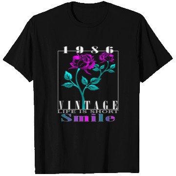 Discover 1986 Born Vintage Rose Gift T Shirts