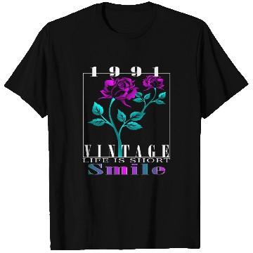 Discover 1991 Born Vintage Rose Gift T Shirts