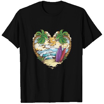Discover Beach love surfing T Shirts