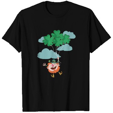 Discover Lerechaun Hanging On Clover Balloons - St Patricks T Shirts