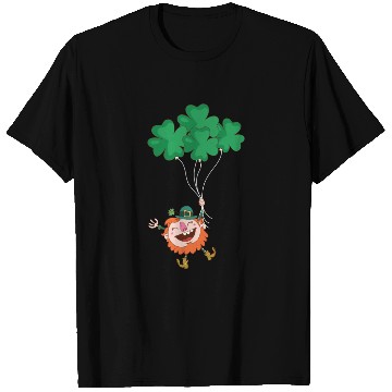 Discover Lerechaun Hanging On Clover Balloons - St Patricks T Shirts