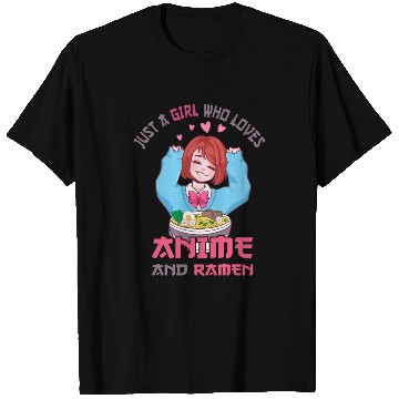 Discover Just a girl who loves anime ramen T Shirts