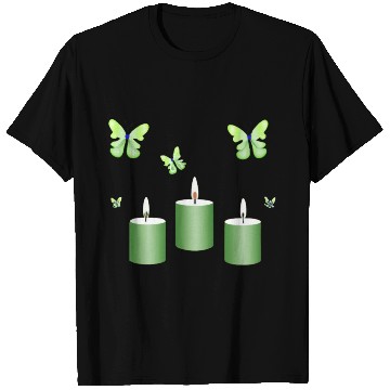 Discover Green candle with butterflies T Shirts