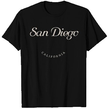 Discover San Diego California White Font T Shirts