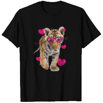 Discover Cute Tiger Cub Gift Valentine Day Heart Tiger Face T Shirts