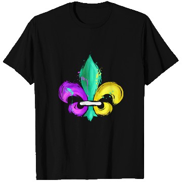 Discover Purple, Green and Golden Fleur De Lis T Shirts