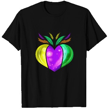 Discover Yellow Golden, Purple And Green Heart For Mardi T Shirts