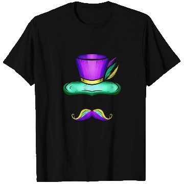 Discover Hat And Mustache For Mardi Gras T Shirts